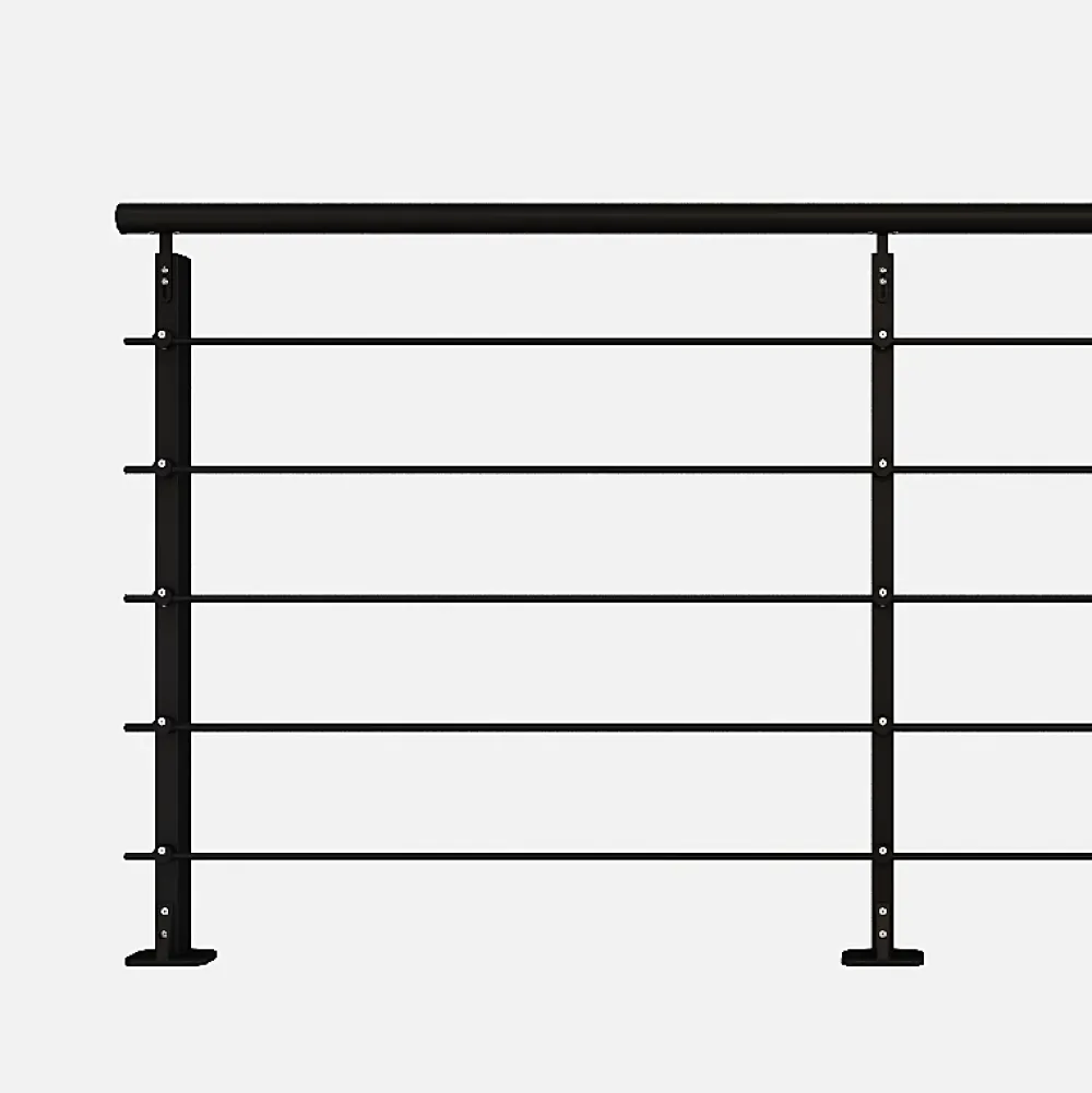 Kordo Kit garde-corps aluminium noir 2m pose à plat, Initio- Garde-Corps, Balustrade
