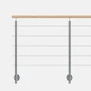 Kordo Garde-Corps, Balustrade<Kit garde-corps aluminium gris alu 2m pose latérale avec main courante hêtre, Inoline
