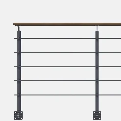 Kordo Garde-Corps, Balustrade<Kit garde-corps anthracite avec main courante Kebony 2m pose en applique, Opalu