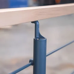 Kordo Kit garde-corps anthracite avec main courante hêtre 2m pose à plat, Opalu- Garde-Corps, Balustrade