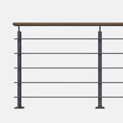 Kordo Kit garde-corps anthracite avec main courante Kebony 2m pose à plat, Opalu- Garde-Corps, Balustrade