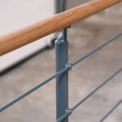 Kordo Kit garde-corps anthracite avec main courante Kebony 2m pose à plat, Opalu- Garde-Corps, Balustrade