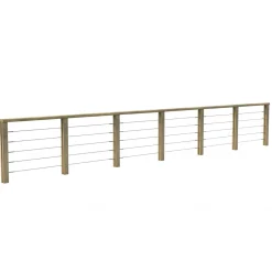Decklinea Garde-Corps, Balustrade<Kit Garde-Corps JERSEY 6,9 m - Bois d'Epicea Traité Autoclave 4 - Tendeur en Inox - Recoupable - Montage Facile