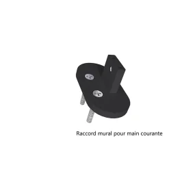 AICA Sanitaire Kit Garde-corps 2m avec raccords muraux - Alu NOIR - Pose verticale à plat - Pour usage intérieur et extérieur- Accessoire D'Escalier