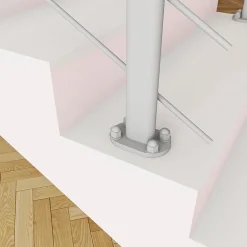 Saniland Garde-Corps, Balustrade<Kit Garde-corps 2ml garde-corps avec 5 traverses fixation à plat en aluminium Gris mat