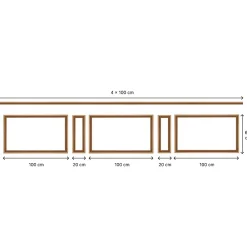 Nordlinger Pro Moulure<Kit moulure décor 2 - 370 à 400cm - Moulure murale bois pour soubassement