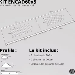 Decoparisienne Kit moulures murales décorative 400cm - Cimaises - Plinthes - Style Haussmannien - Encadrement a peindre - 20 pièces- Moulure