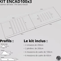 Decoparisienne Moulure<Kit moulures murales décorative 400cm - Cimaises - Plinthes - Style Haussmannien - Encadrement a peindre - 16 pièces