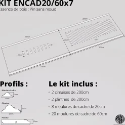 Decoparisienne Moulure<Kit moulures murales décorative 400 cm - Cimaises - Plinthes - Style Haussmannien - Encadrement a peindre - 32 pièces