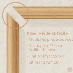 Decoparisienne Moulure<Kit moulures murales décorative 400 cm - Cimaises - Plinthes - Style Haussmannien - Encadrement a peindre - 32 pièces