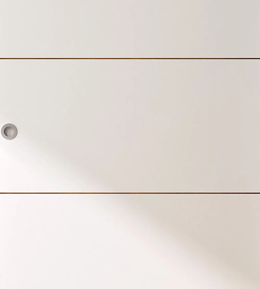 Optimum Kit porte coulissante 4 lignes - blanc lignée - + rail 2 amortisseurs + cache rail blanc - H 204 cm x L 83 cm- Porte Coulissante