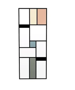 Aurys Porte Coulissante<KIT Porte coulissante en verre + Rail à pince couleur Noir Coffrage - MONDO CLAIRE - H. 204 x L. 73 - Fabrication Française