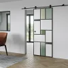 Aurys Porte Coulissante<KIT Porte coulissante en verre + Rail coulissant apparent - MONDO OPAQUE VERTE - H. 204 x L. 73 - Fabrication Française NORM