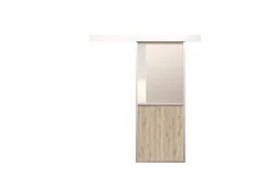 Optimum Porte Coulissante<Kit porte coulissante en applique Contemporain blanc cadre en aluminium et verre dépoli Blanc H 204 x 83 x 3,6 cm
