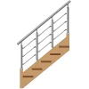 MySystem Kit Réno inox pour garde-corps d'escalier - 4 poteaux - Main courante - 3 barres sur supports axiaux- Garde-Corps, Balustrade