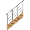 MySystem Garde-Corps, Balustrade<Kit Réno inox pour garde-corps d'escalier - 4 poteaux - Main courante - 3 barres sur supports transversaux et borgnes