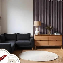 Decoparisienne Panneau Tasseau Bois<Kit tasseaux adhésif chêne foncé - Gabarit de pose offert - Surface de 2,4 M2 - Panneau tasseau sur-mesure