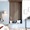 Decoparisienne Kit tasseaux adhésif noyer naturel - Gabarit de pose offert - Surface de 2,4 M2 - Panneau tasseau sur-mesure- Panneau Tasseau Bois