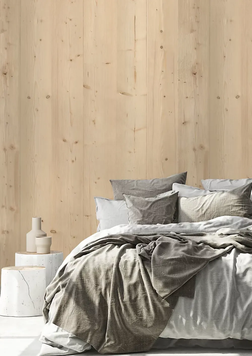 Grofillex Lambris PVC Élément 3D effet bois brut Grosfillex- Lambris Mural
