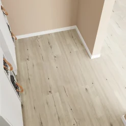 GoodHome Lame minérale composite clipsable Italo 129 x 20 cm décor bois clair rustique (vendue au carton)- Dalle Et Lame Pvc