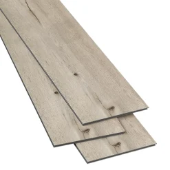 GoodHome Lame minérale composite clipsable Italo 129 x 20 cm décor bois clair rustique (vendue au carton)- Dalle Et Lame Pvc