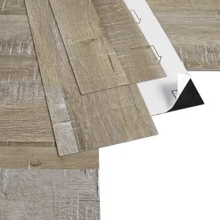 GoodHome Dalle Et Lame Pvc<Lame PVC adhésive Poprock décor bois brun rustique 15,2 x 91,4 cm