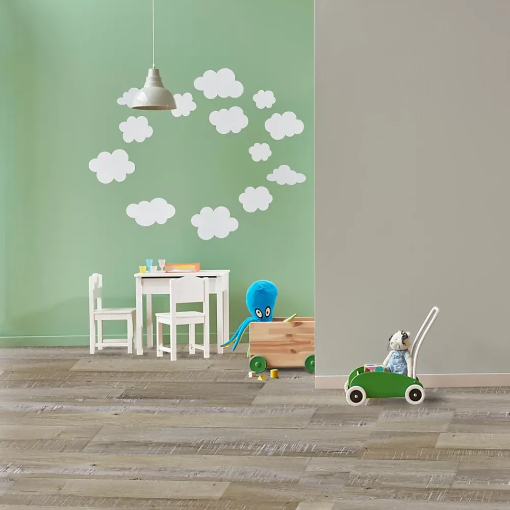 GoodHome Dalle Et Lame Pvc<Lame PVC adhésive Poprock décor bois brun rustique 15,2 x 91,4 cm