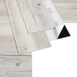 GoodHome Dalle Et Lame Pvc<Lame PVC adhésive Poprock blanc 15,2 x 91,4 cm