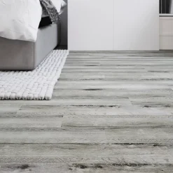 GoodHome Dalle Et Lame Pvc<Lame PVC adhésive Poprock bois gris rustique 15,2 x 91,4 cm