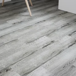 GoodHome Dalle Et Lame Pvc<Lame PVC adhésive Poprock bois gris rustique 15,2 x 91,4 cm