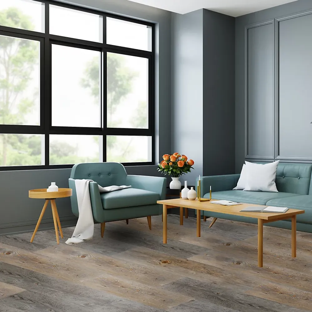GoodHome Dalle Et Lame Pvc<Lame PVC adhésive Poprock bois pecan 15,2 x 91,4 cm