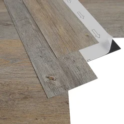 GoodHome Dalle Et Lame Pvc<Lame PVC adhésive Poprock bois pecan 15,2 x 91,4 cm