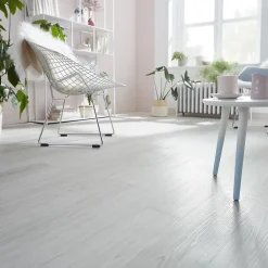 GoodHome Dalle Et Lame Pvc<Lame PVC adhésive PopRock Bois blanc 15 x 91 cm (vendue au carton)