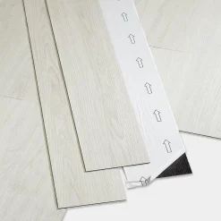 GoodHome Dalle Et Lame Pvc<Lame PVC adhésive PopRock Bois blanc 15 x 91 cm (vendue au carton)