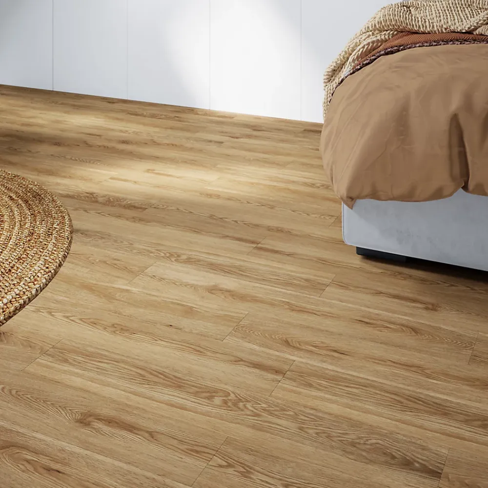 GoodHome Dalle Et Lame Pvc<Lame PVC adhésive Poprock 15x91 cm blond (vendue au carton)