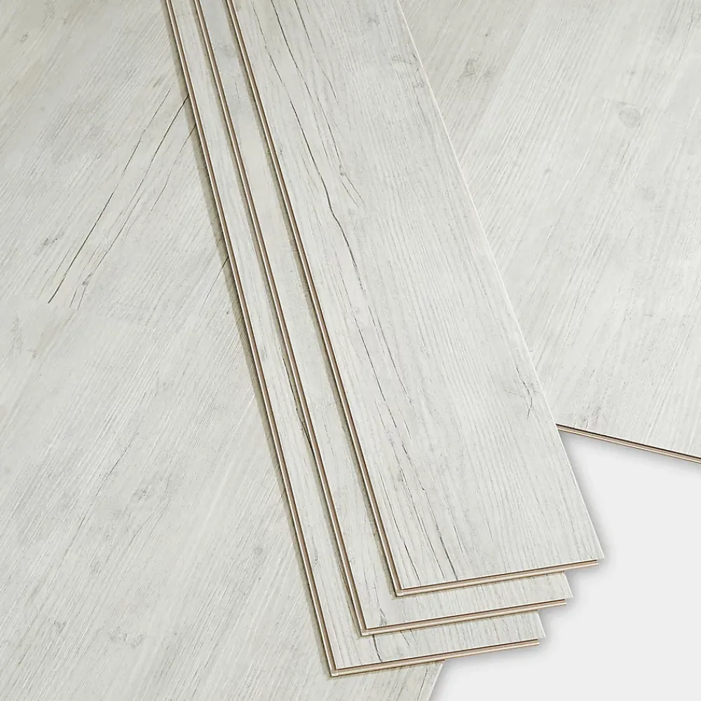 GoodHome Dalle Et Lame Pvc<Lame PVC clipsable Baila chêne vieilli gris clair L. 122 x l. 15 cm