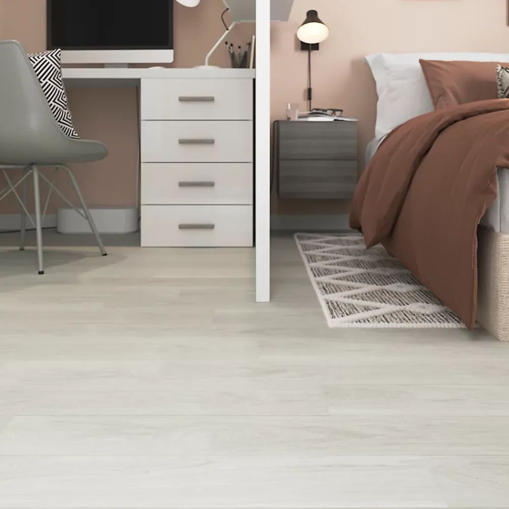 GoodHome Dalle Et Lame Pvc<Lame PVC clipsable Baila chêne vieilli gris clair L. 122 x l. 15 cm