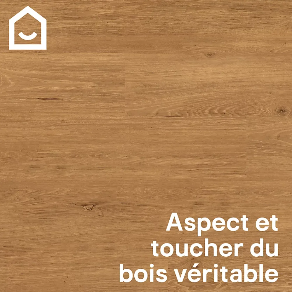 GoodHome Lame PVC clipsable effet bois blond L.121,9 x l.17,8 cm x ép.4,5 mm, Mambo- Dalle Et Lame Pvc