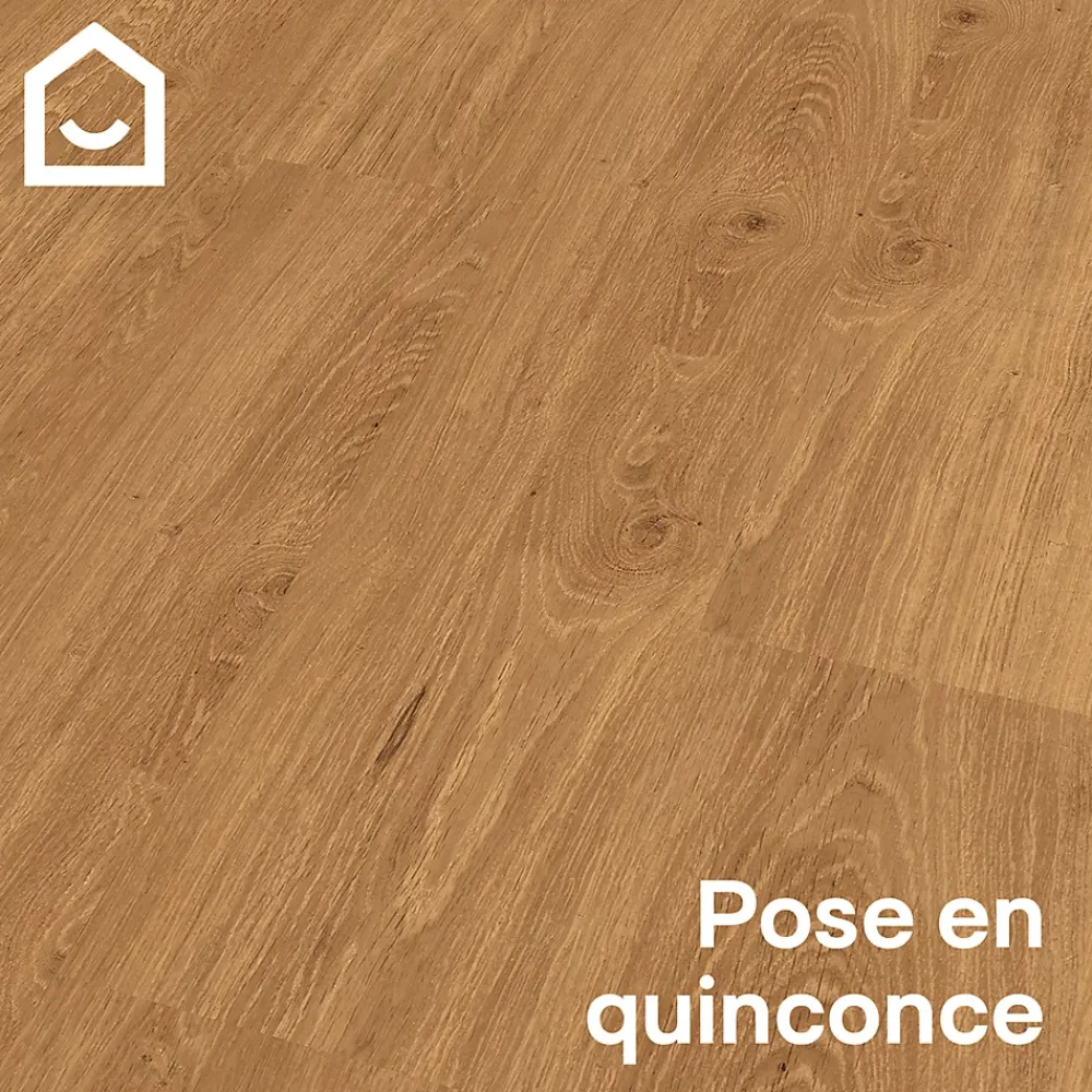 GoodHome Lame PVC clipsable effet bois blond L.121,9 x l.17,8 cm x ép.4,5 mm, Mambo- Dalle Et Lame Pvc