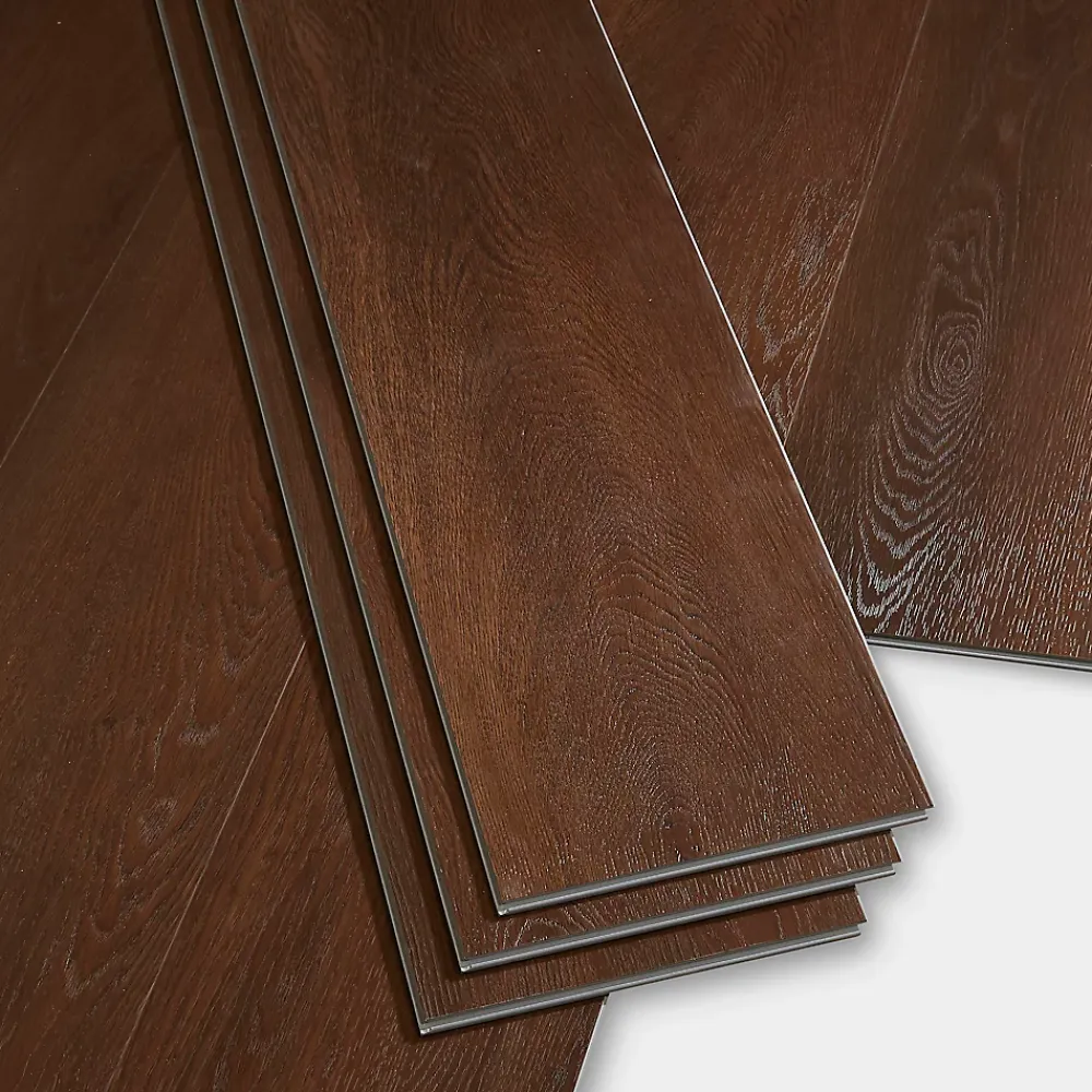 GoodHome Dalle Et Lame Pvc<Lame PVC clipsable Gospel bois brun 22,8 x 122 cm (vendue au carton)