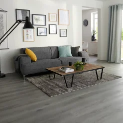 GoodHome Lame PVC clipsable Jazy bois gris 18 x 122 cm (vendue au carton)- Dalle Et Lame Pvc