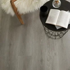 GoodHome Lame PVC clipsable Jazy bois gris 18 x 122 cm (vendue au carton)- Dalle Et Lame Pvc