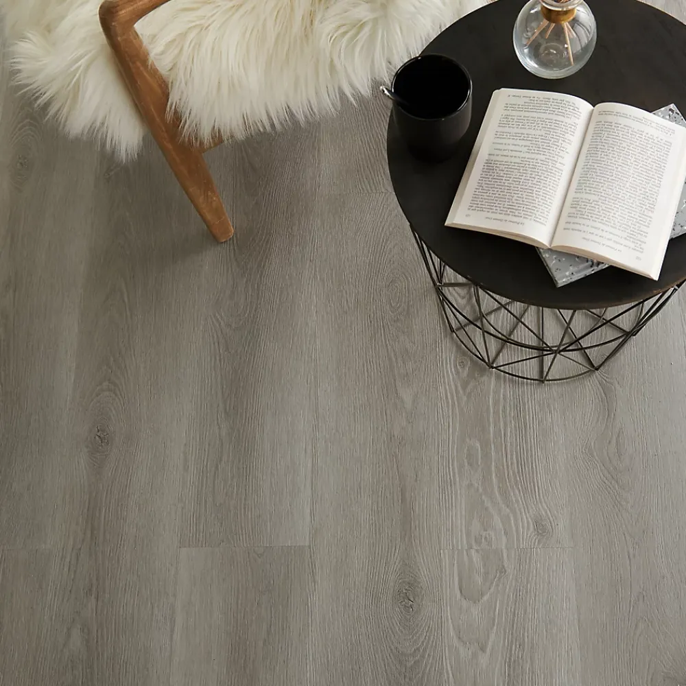 GoodHome Lame PVC clipsable Jazy bois gris 18 x 122 cm (vendue au carton)- Dalle Et Lame Pvc
