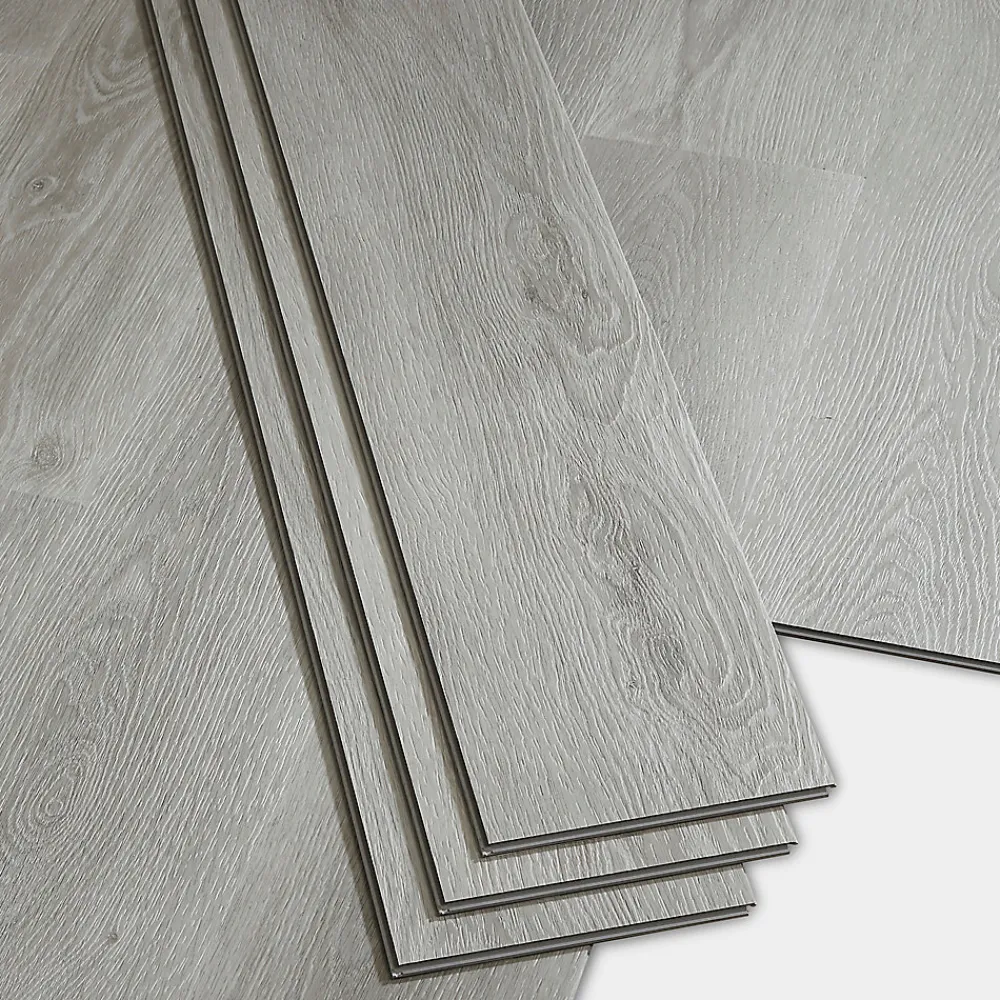 GoodHome Lame PVC clipsable Jazy bois gris 18 x 122 cm (vendue au carton)- Dalle Et Lame Pvc