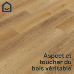 GoodHome Dalle Et Lame Pvc<Lame PVC clipsable Mambo plus 18x122 cm blond avec sous-couche intégrée (vendue au carton)