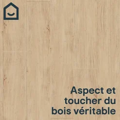 GoodHome Lame PVC clipsable Mambo 124x19 cm décor bois naturel (vendue au carton)- Dalle Et Lame Pvc
