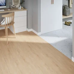GoodHome Lame PVC clipsable Mambo 124x19 cm décor bois naturel (vendue au carton)- Dalle Et Lame Pvc