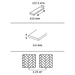 GoodHome Dalle Et Lame Pvc<Lame PVC clipsable Mambo chevron décor chêne naturel (vendue au carton)
