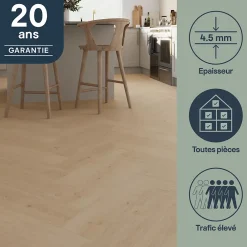 GoodHome Dalle Et Lame Pvc<Lame PVC clipsable Mambo chevron décor chêne naturel (vendue au carton)