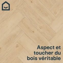 GoodHome Dalle Et Lame Pvc<Lame PVC clipsable Mambo chevron décor chêne naturel (vendue au carton)